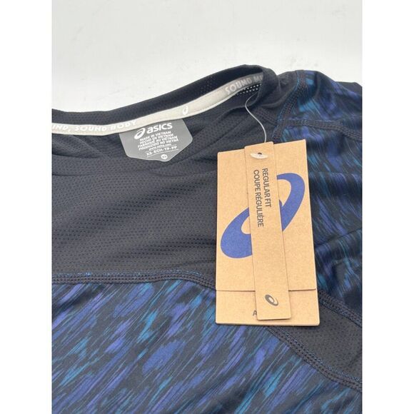 ASICS Women's PR Lyte Run Short Sleeve Top, Night Shade/ Lake Drive Print, XS - Picture 7 of 10